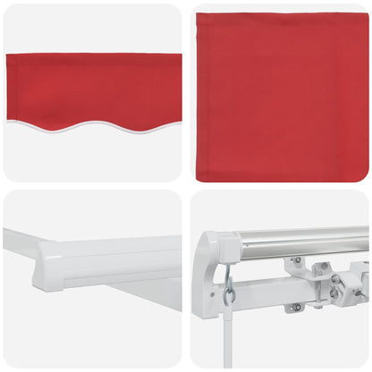 Awning Retractable Manual Red 4.5 x 3.5 m Polyester and metal