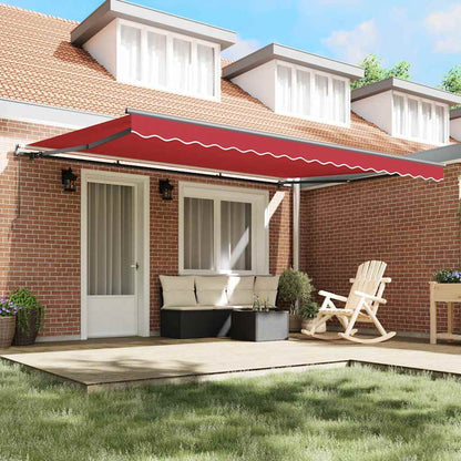 Retractable Awning Red Manual Red 450 x 350 cm Fabric