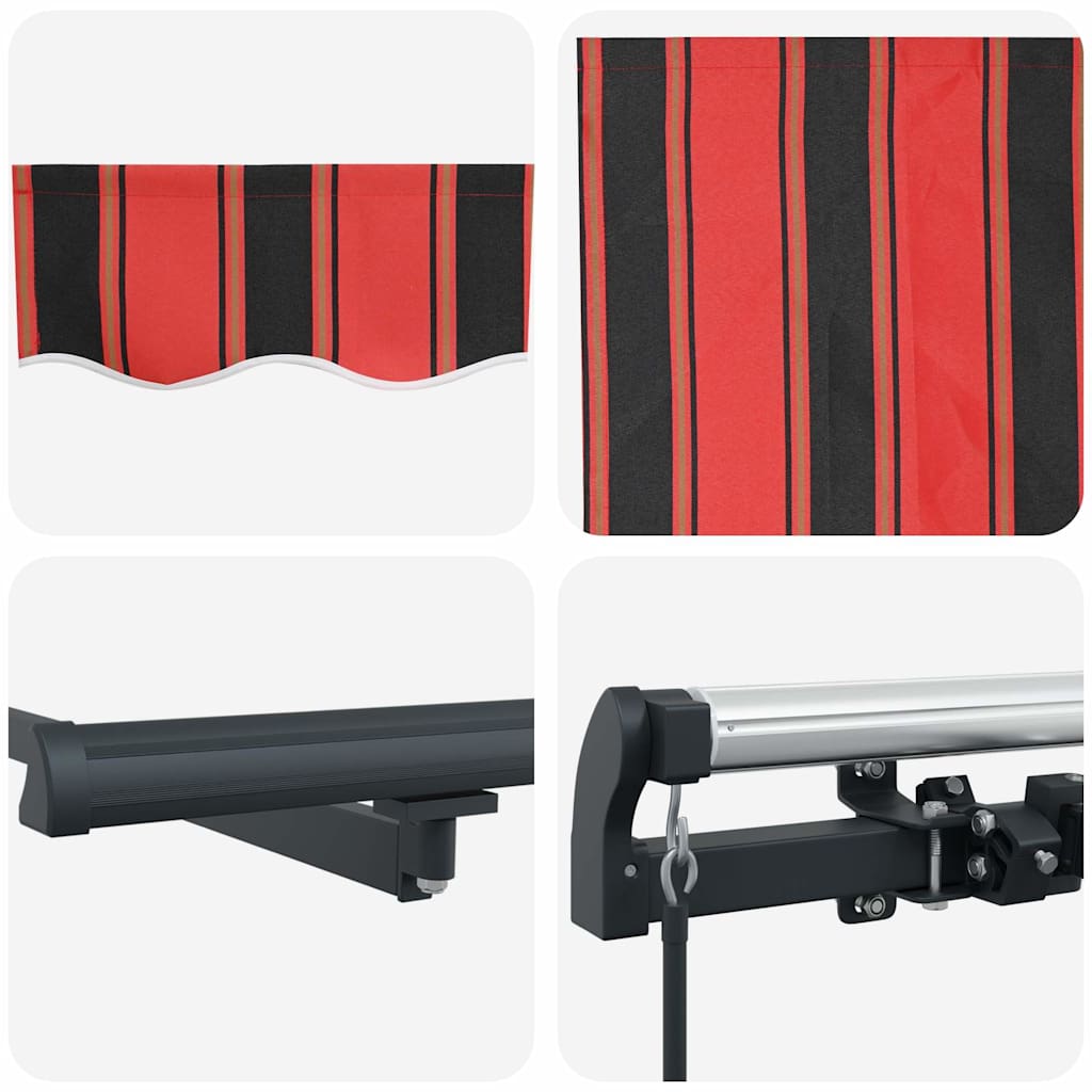 Retractable Awning Manual Orange and brown 500 x 300 cm Fabric