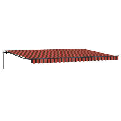 Retractable Awning Manual Orange and brown 500 x 300 cm Fabric