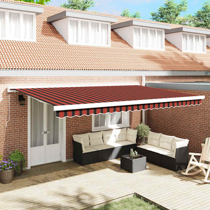 Retractable Awning Orange and Brown 500 x 300 cm