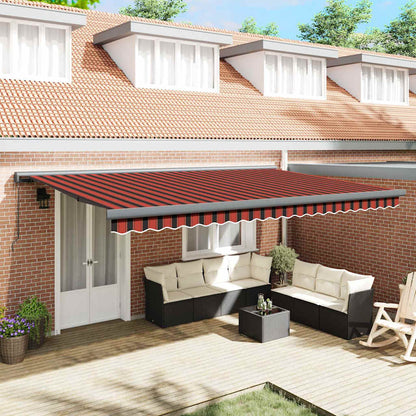 Retractable Awning Orange and Brown 500 x 300 cm
