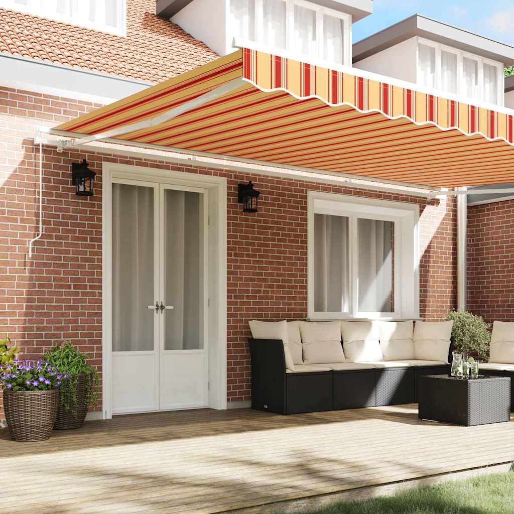 Retractable Awning Yellow and Orange 500 x 300 cm