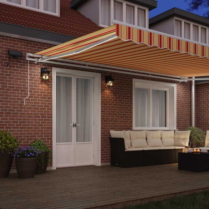 Retractable Awning with Yellow and orange 500 x 300 cm Fabric