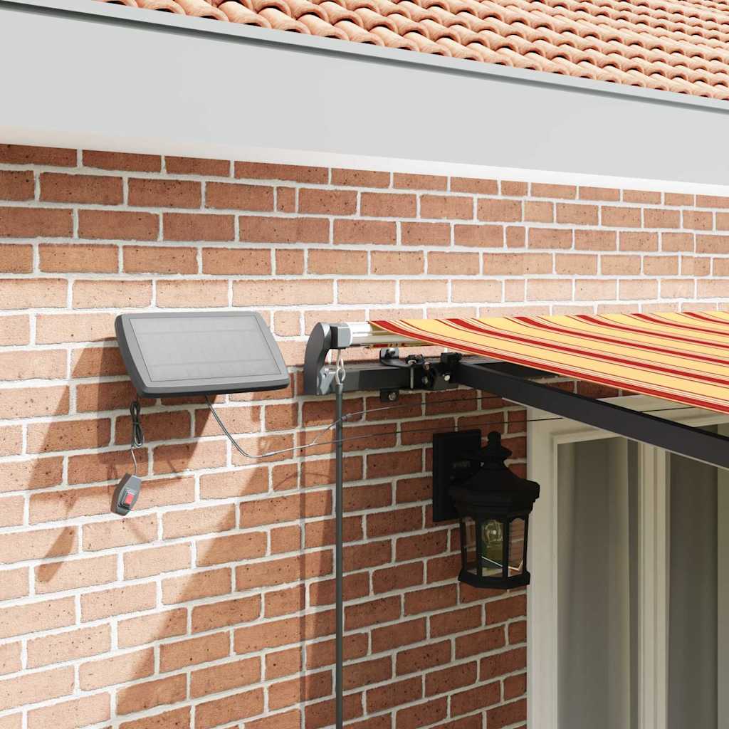 Retractable Awning Manual Yellow and orange 500 x 300 cm Fabric