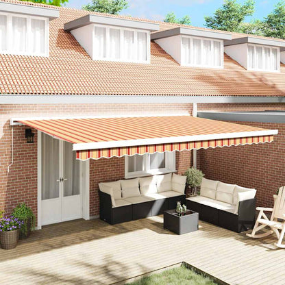 Retractable Awning Yellow and Orange 500 x 300 cm