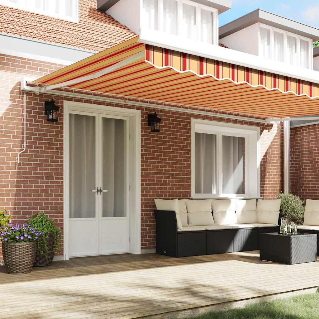 Retractable Awning Yellow and Orange 500 x 300 cm