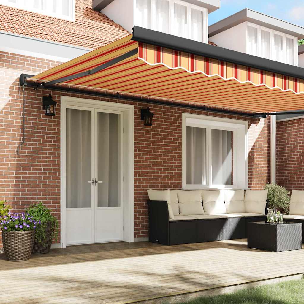 Retractable Awning Yellow and Orange 500 x 300 cm