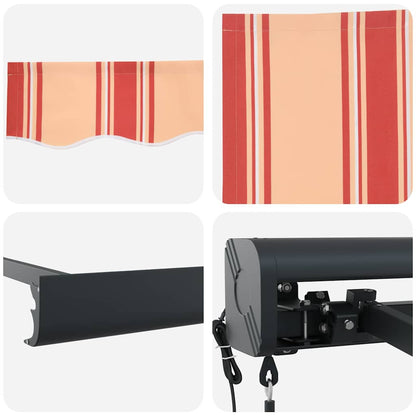 Retractable Awning Yellow and orange 500 x 300 cm Fabric, Metal