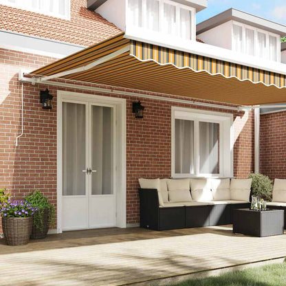 Retractable Awning Multicolour 500 x 300 cm Fabric and Metal