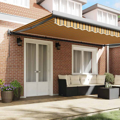 Retractable Awning Multicolour 500 x 300 cm Fabric, Metal