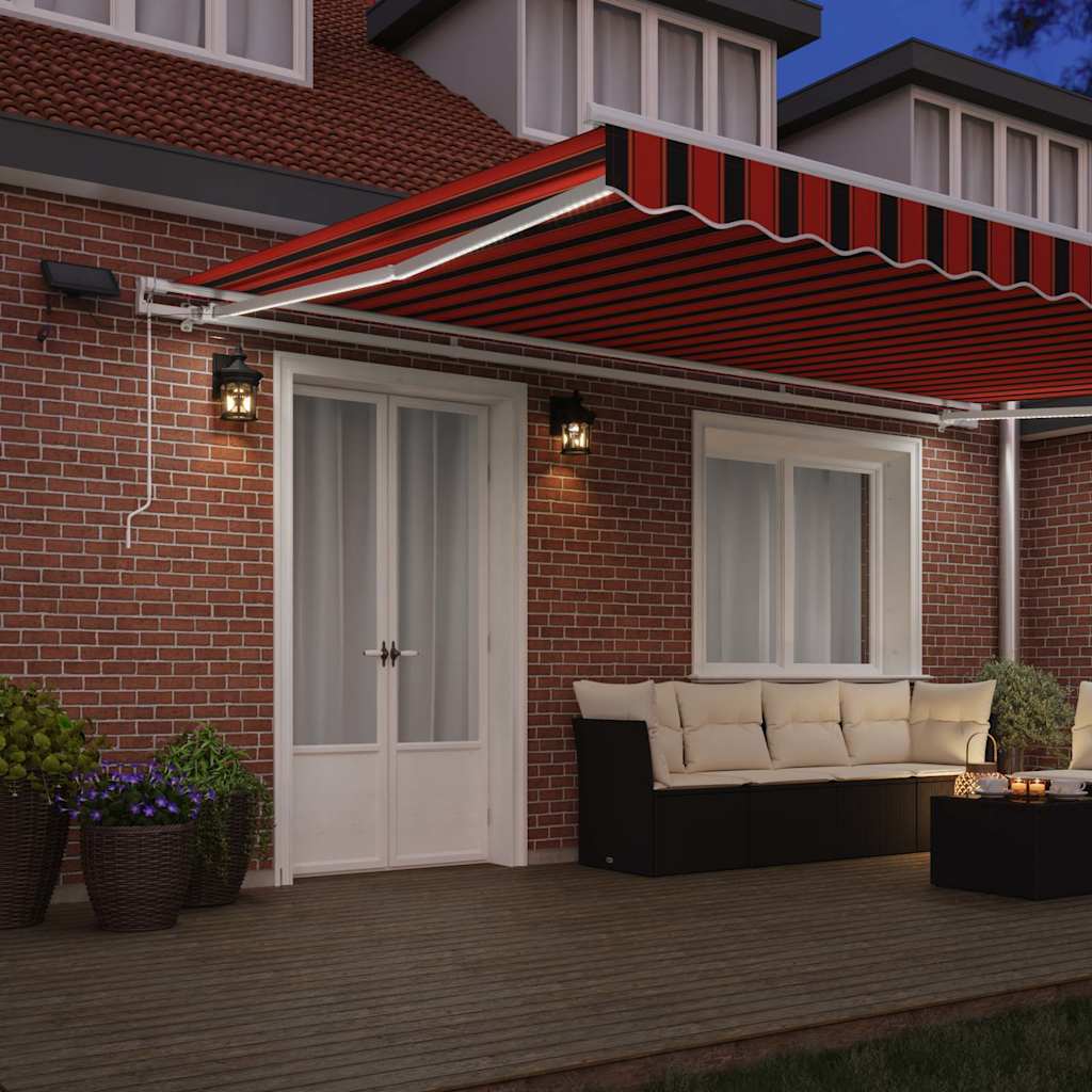 Retractable Awning with Orange and brown 500 x 350 cm Fabric