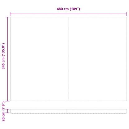 Manual Retractable Awning Orange and brown 500 x 350 cm Fabric