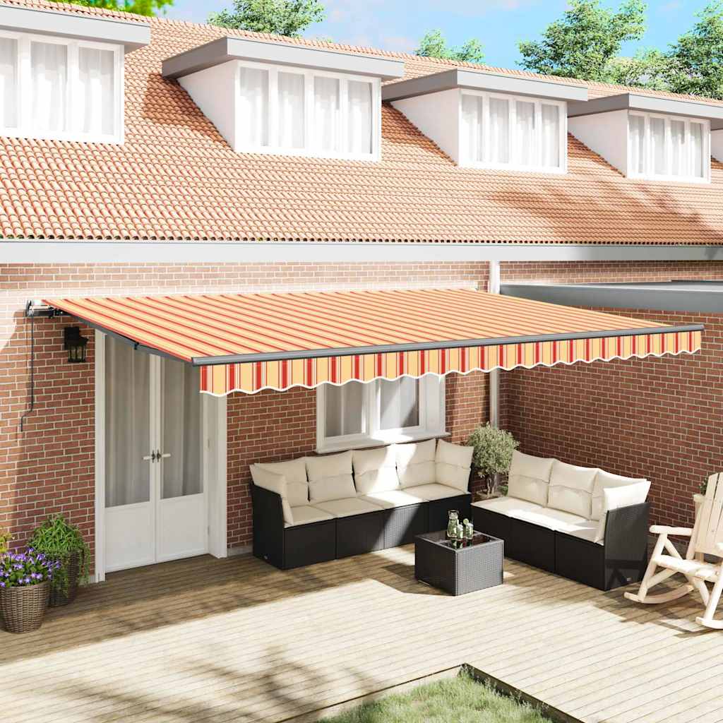 Awning Manual Yellow and orange 500 x 350 cm Fabric