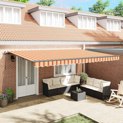 Awning Manual Yellow and orange 500 x 350 cm Fabric