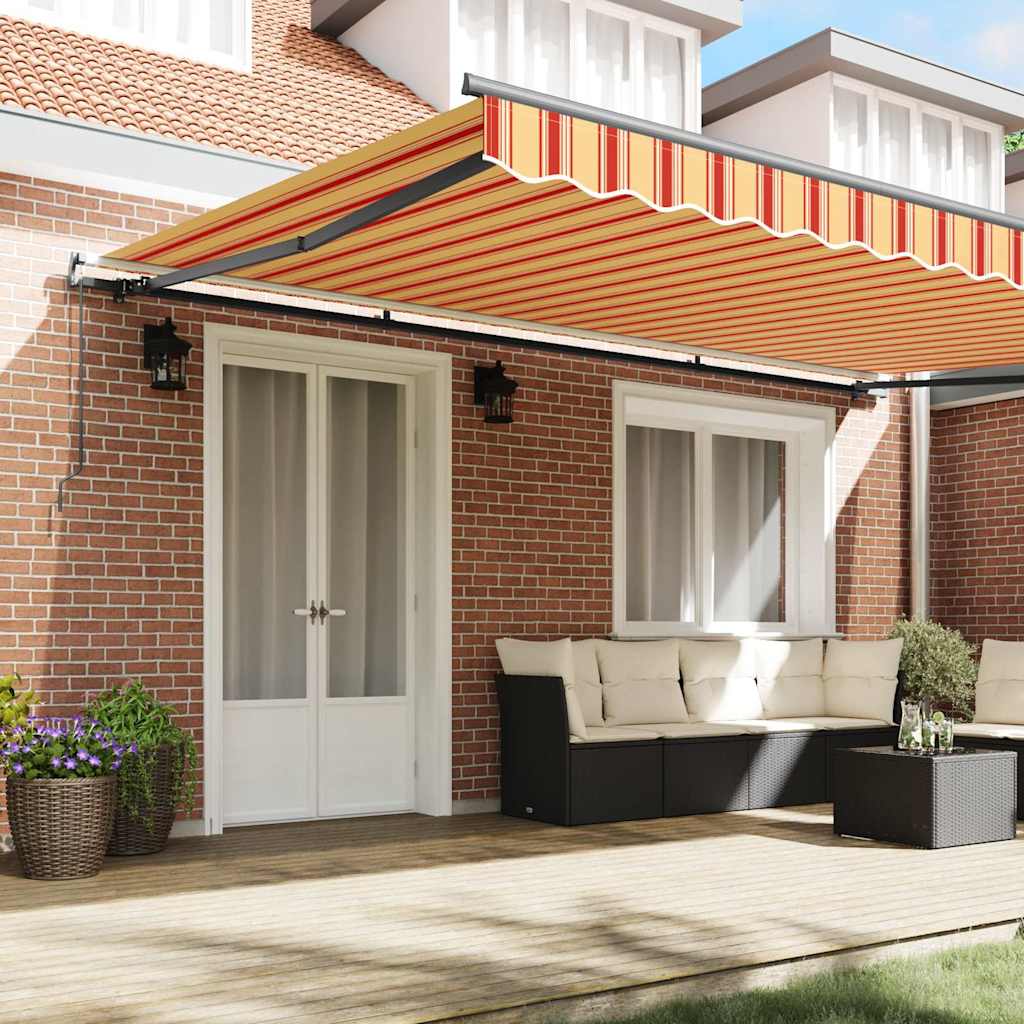 Awning Manual Yellow and orange 500 x 350 cm Fabric