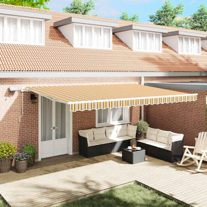 Retractable Awning with Manual Multicolour 500 x 350 cm Fabric