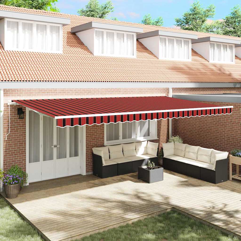 Retractable Awning Retractable Orange and Brown 600 x 300 cm