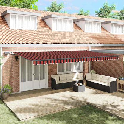 Retractable Awning Manual Orange and brown 600 x 300 cm Fabric