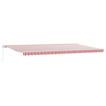 Retractable Awning Red and White 600 x 300 cm Polyester, Metal