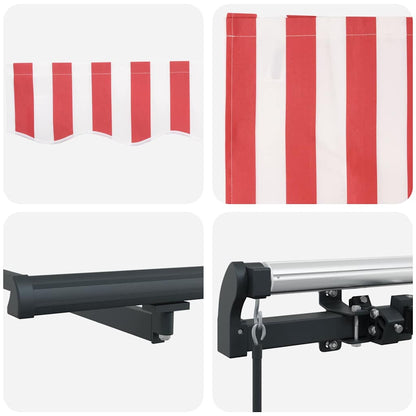 Retractable Awning Manual Red and white 600 x 300 cm Fabric