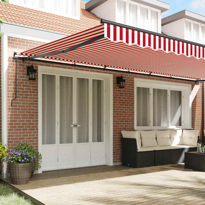 Retractable Awning Manual Red and white 600 x 300 cm Fabric