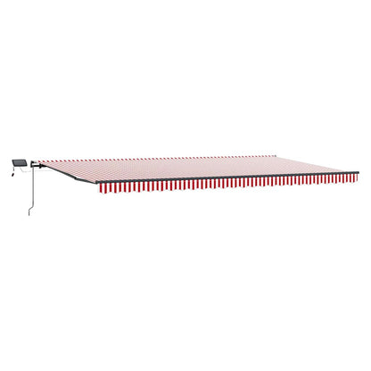 Retractable Awning Manual Red and white 600 x 300 cm Fabric
