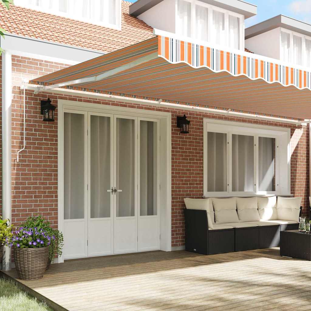 Retractable Awning Multicolour 600 x 300 cm Polyester and Metal
