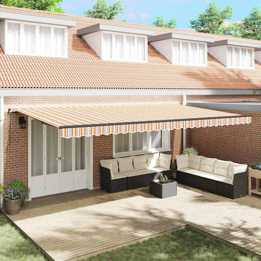 Retractable Awning Manual Multicolour 600 x 300 cm Fabric