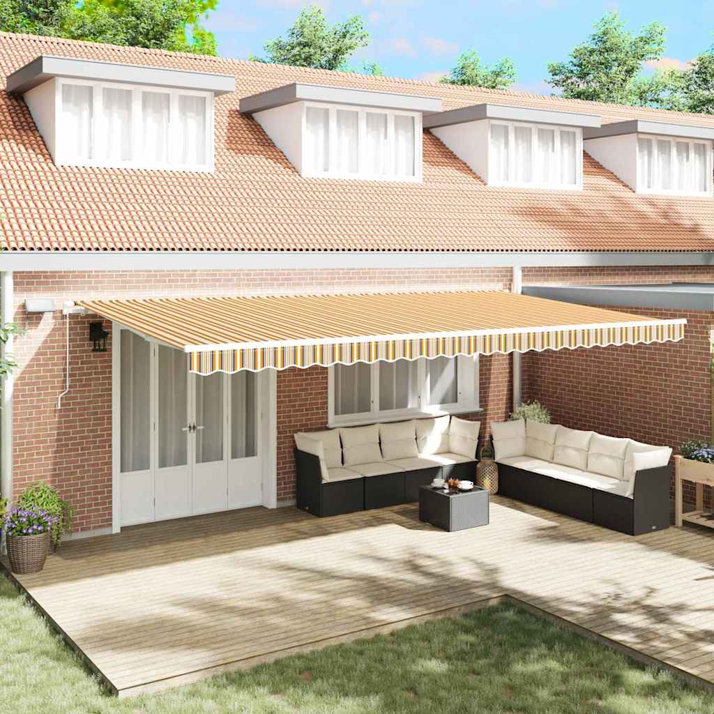Retractable Awning with Manual Multicolour 600 x 300 cm Fabric
