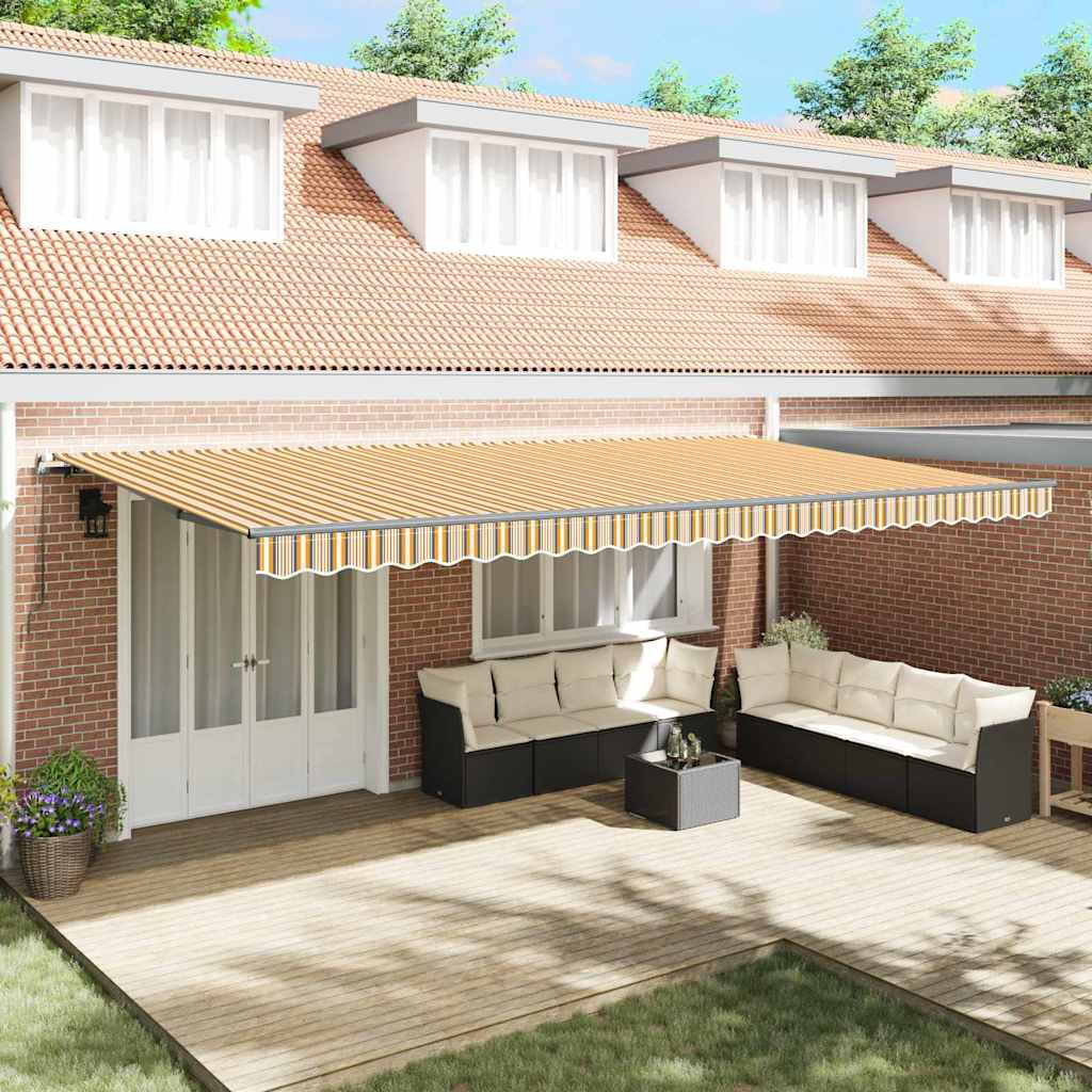 Retractable Awning Manual Multicolour 600 x 300 cm Fabric