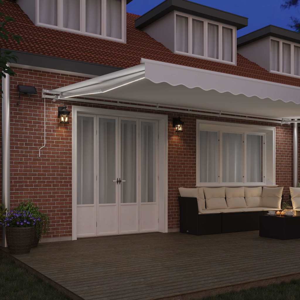 Retractable Awning with Manual White 600 x 300 cm Fabric