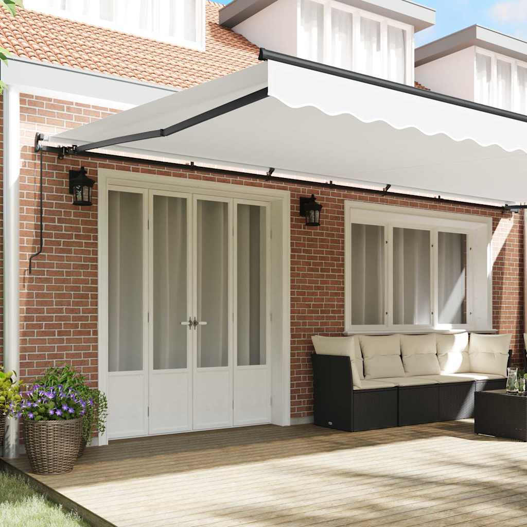 Awning White Manual White 600 x 300 cm Fabric