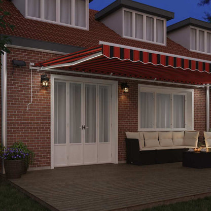 Retractable Awning with Orange and brown 600 x 350 cm Fabric