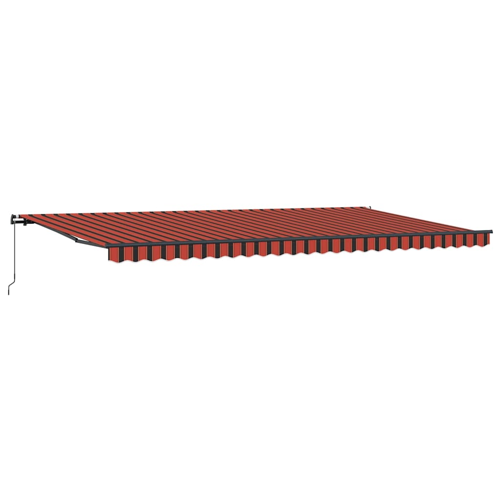 Retractable Awning Manual Orange and brown 600 x 350 cm Fabric