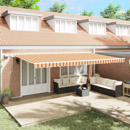 Retractable Awning with Yellow and orange 600 x 350 cm Fabric