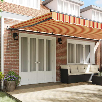 Retractable Awning Manual Yellow and orange 600 x 350 cm Fabric