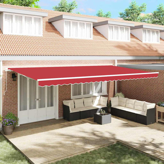 Retractable Awning Manual Red 600 x 350 cm Polyester and Metal