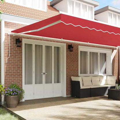 Retractable Awning Manual Red 600 x 350 cm Polyester and Metal