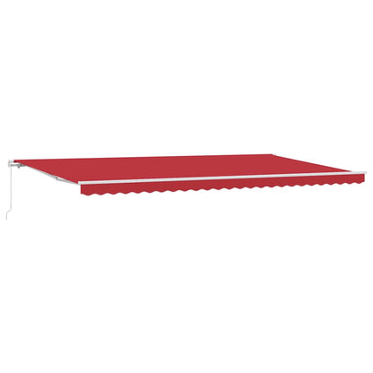 Retractable Awning Manual Red 600 x 350 cm Polyester and Metal
