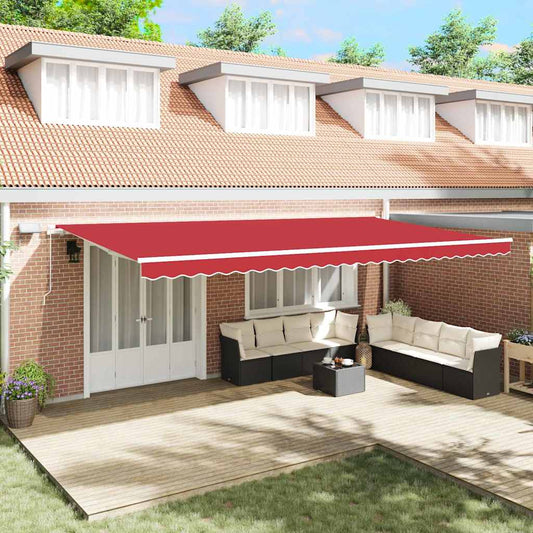 Retractable Awning with Manual Red 600 x 350 cm Fabric