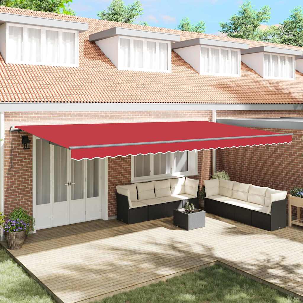 Retractable Awning Manual Red 600 x 350 cm Fabric