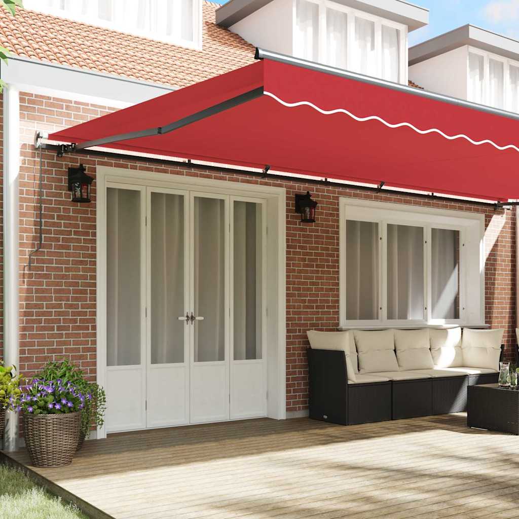 Retractable Awning Manual Red 600 x 350 cm Fabric