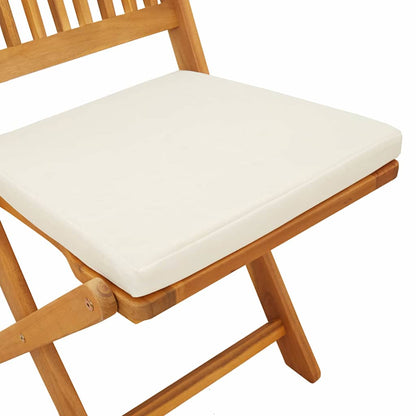 Folding Chair 2 pcs White 49 x 57.5 x 92cm Solid Acacia wood