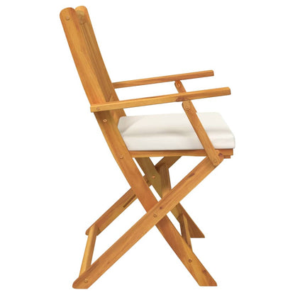 Folding Chair 2 pcs White 49 x 57.5 x 92cm Solid Acacia wood