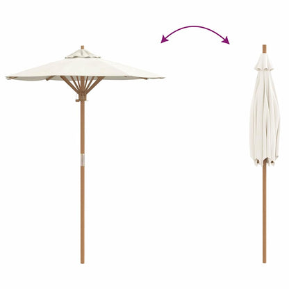 Garden Parasol Cream white 150 x 150 x 210 cm Bamboo