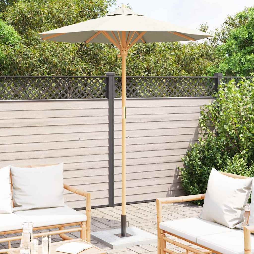 Garden Parasol Cream white 180 x 180 x 230 cm Bamboo