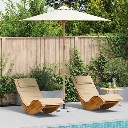 Garden Parasol Cream white 240 x 240 x 260 cm Bamboo
