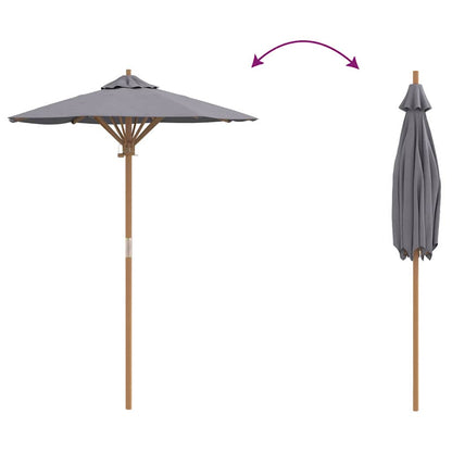 Garden Parasol Dark grey 150 x 150 x 210 cm Bamboo
