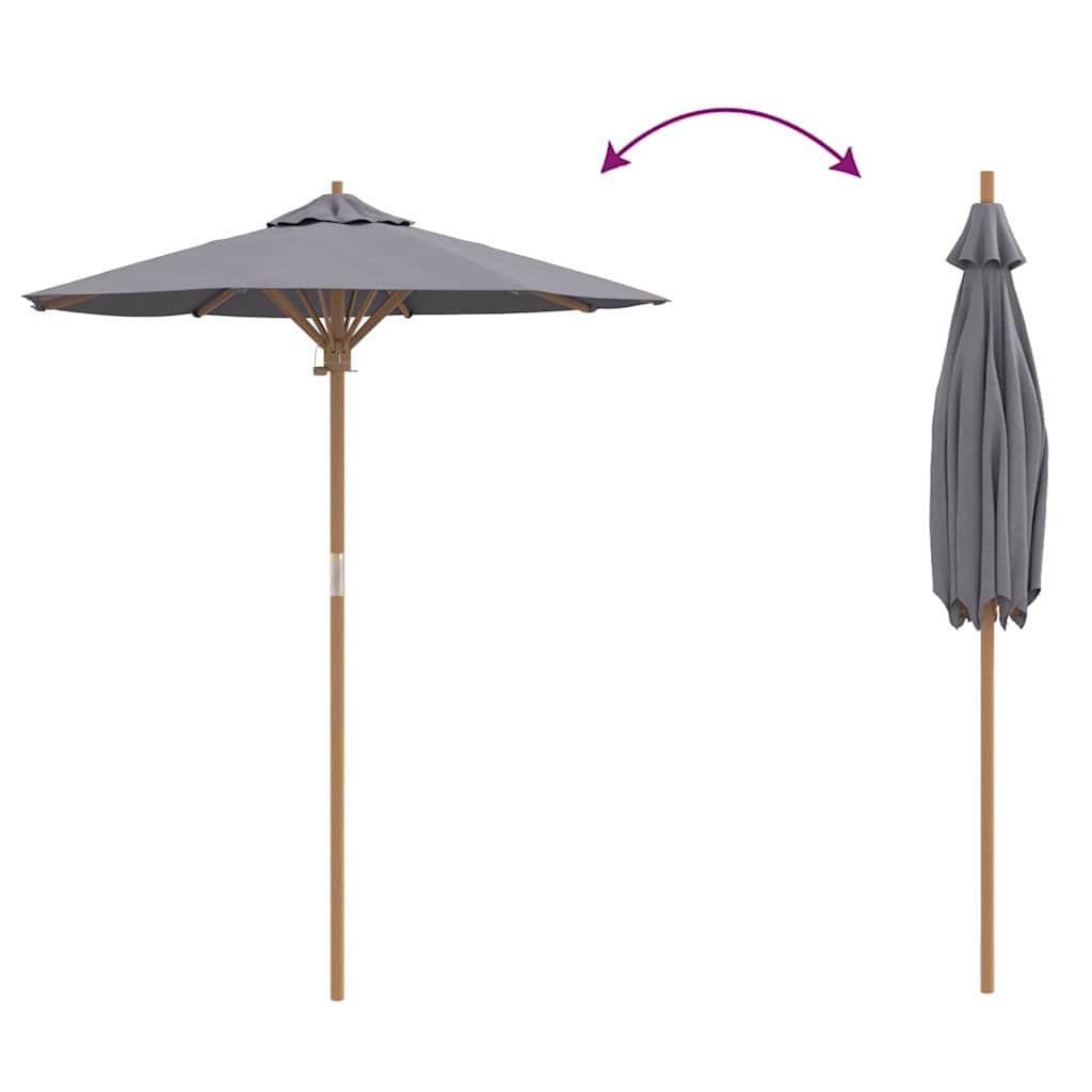 Garden Parasol Dark grey 180 x 180 x 230 cm Bamboo